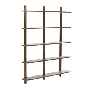 Juliet vägghylla i rökt ek med 5 hyllplan H:140 x D:22 x B:130 cm