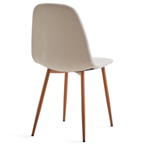 Anna matstol - beige textil med ek-look