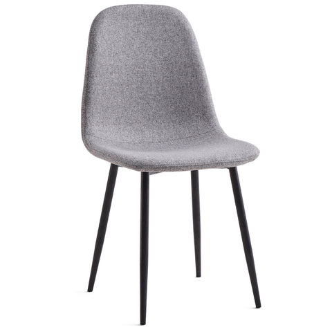 Anna matstol - Grått tyg med svarta ben