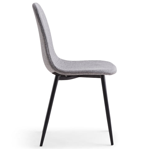Anna matstol - Grått tyg med svarta ben
