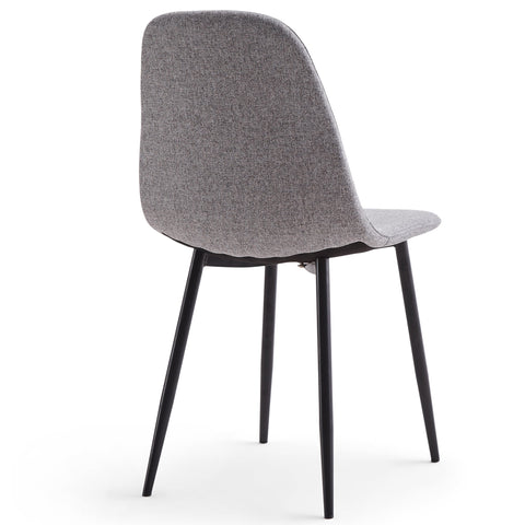 Anna matstol - Grått tyg med svarta ben