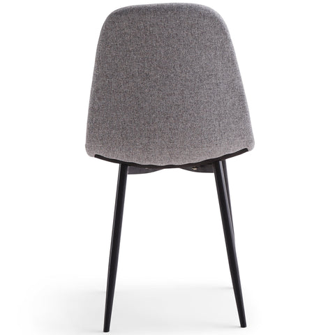 Anna matstol - Grått tyg med svarta ben