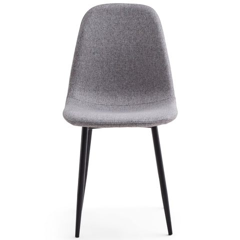 Anna matstol - Grått tyg med svarta ben