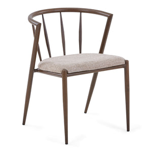 Bella matstol - Rökt ekutseende med sandklädd sits