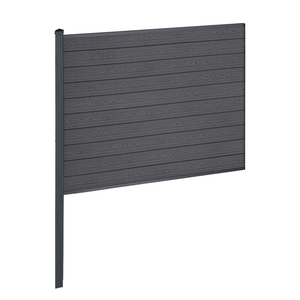 Finley kompositstaket mittmodul - H: 150 x L: 185 cm - Antracitgrå/svart