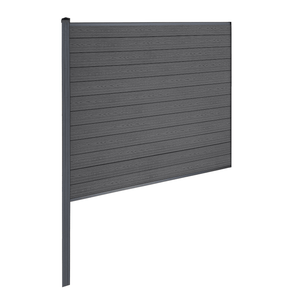 Finley kompositstaket mittmodul - H: 180 x L: 185 cm - Antracitgrå/svart