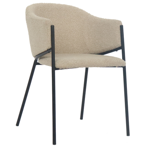 Carolina matstol i beige bouclé