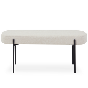 Helena bänk vit bouclé 100x36x43 cm