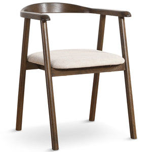 Jocelyn matstol i rökt ek med beige tygsäte