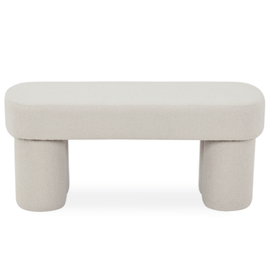 Linea bänk vit bouclé 100x42x44 cm