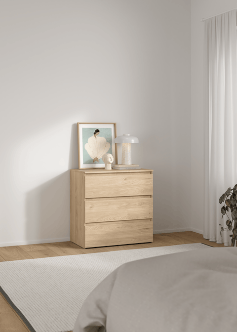Maise byrå H:70 x B:70 x D:41 cm med 3 lådor i eklook