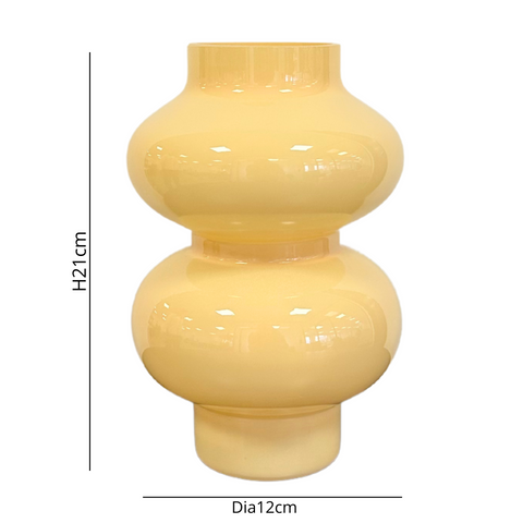 Gaia glasvas gul 21 cm