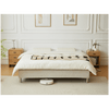 Premium-kontinentalbädd i beige, 180x200 cm, med 7 cm tjock bäddmadrass i minnesskum, inklusive kromade ben