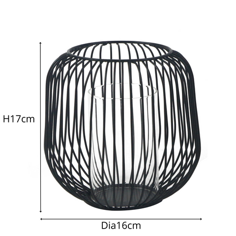 Aja svart metall lykta 17 cm