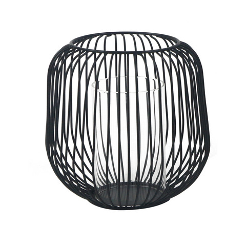 Aja svart metall lykta 17 cm
