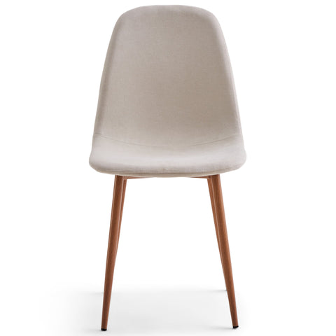 Anna matstol - beige textil med ek-look