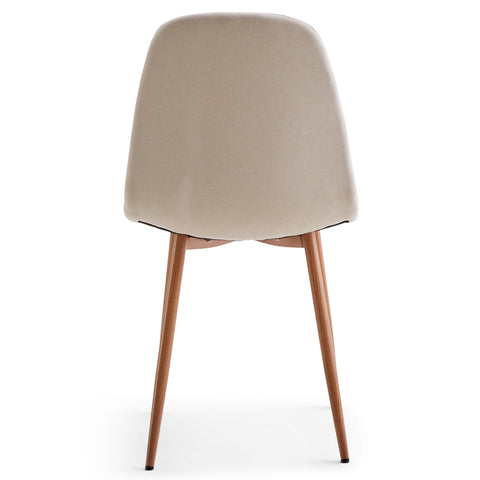 Anna matstol - beige textil med ek-look