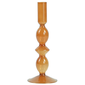 Cora glas ljusstake bärnsten 20 cm