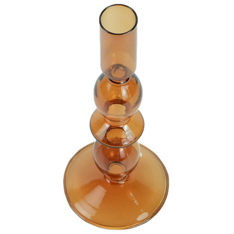 Cora glas ljusstake bärnsten 20 cm