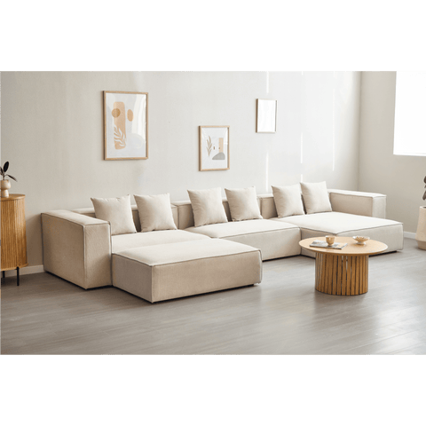 Hailey vänster schäslong modul i beige L: 147 X D: 148 X H: 65 cm