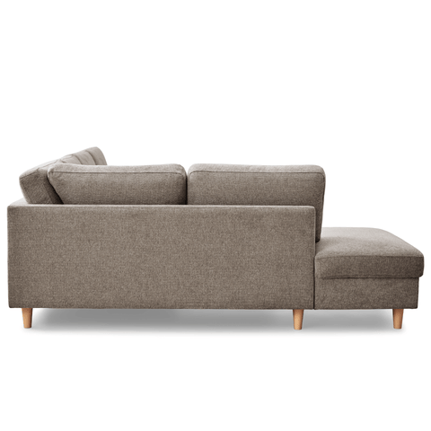 Jennifer högervänd U-soffa i sand med schäslong - L: 300 x D: 208 x H: 82 cm