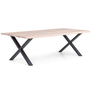 Susan plankbord - 240x95 cm - i vitoljad ek med Kryssben - (Förberedd För Tilläggsskivor)