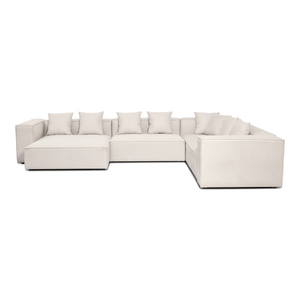 Hailey - U-modulsoffa i beige med 4 moduler - Vänstervänd schäslong L: 368 X D: 247 X H: 65 cm