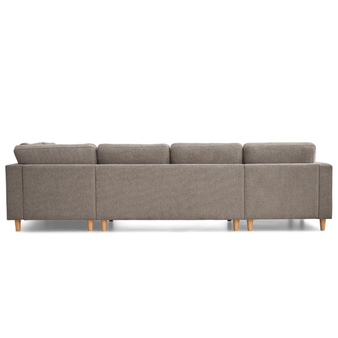 Jennifer vänstervänd U-soffa i sand med schäslong - L: 300 x D: 208 x H: 82 cm