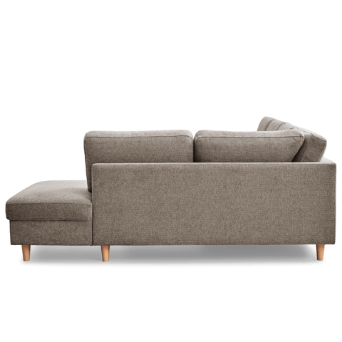 Jennifer vänstervänd U-soffa i sand med schäslong - L: 300 x D: 208 x H: 82 cm