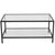 Bianca svart soffbord med metallram och glas - 100x50x40 cm.