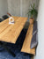 Aura plankbord 200 cm - Oljad ek med kryssben (förberedd för tilläggsskivor)
