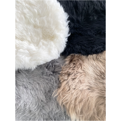 Sittdyna med fårull - Beige