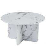 Mercy soffbord i vitt marmorutseende Ø80