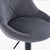 Ria - Justerbar barstol i grå sammet med snurrfunktion
