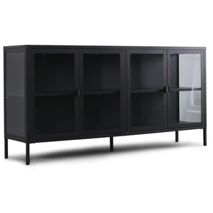 Herman Vitrinskåp - Svart metall/glas - 170x40x85cm
