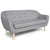 Layla 3-sits soffa - grå tyg med träben - L: 169 cm D: 83 cm H: 82 cm