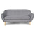 Layla 3-sits soffa - grå tyg med träben - L: 169 cm D: 83 cm H: 82 cm