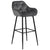 Mario velour/sammet barstol i grå med svarta ben och sitshöjd 65 cm