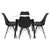 Matgrupp - Björk runt Vit/Svart + 4 x svarta Comfort stolar